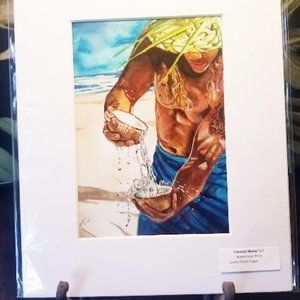 Coconut Water - Watercolor Print - Matted to 8x10